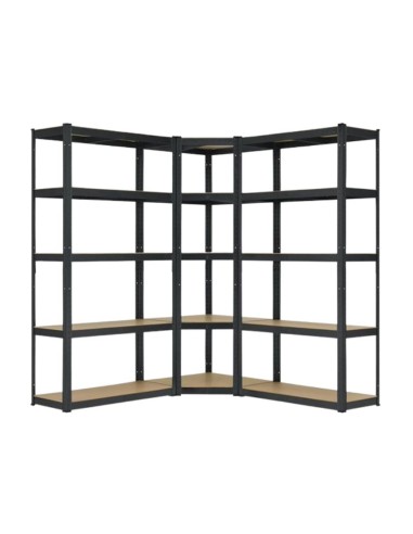 Estante Esquinero Acero Galvanizado Negro