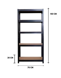 ESTANTE GALVANIZADO PEQUEÑO NEGRO 150X70X30