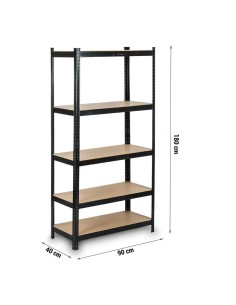 ESTANTE GALVANIZADO MEDIANO NEGRO 180x90x40