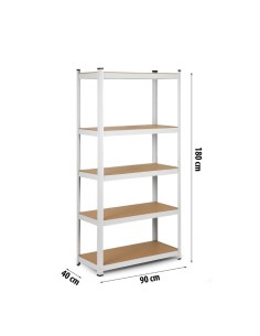 ESTANTE GALVANIZADO MEDIANO BLANCO 180x90x40