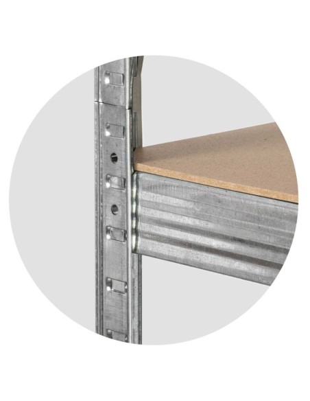 ESTANTE GALVANIZADO MEDIANO PLATEADO 180x90x40