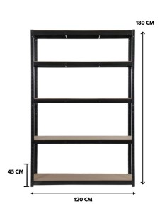 ESTANTE GALVANIZADO GRANDE NEGRO 180X120X45