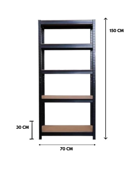 PACK 3 ESTANTES 150X70X30 NEGROS